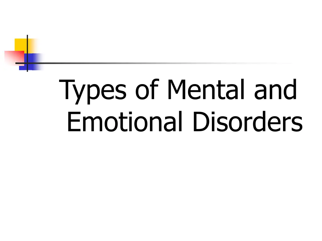 types of mental and emotional disorders