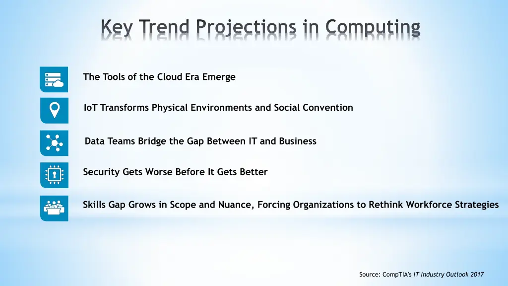 key trend projections in computing