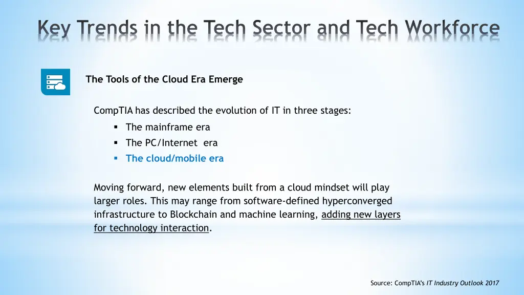 key trends in the tech sector and tech workforce
