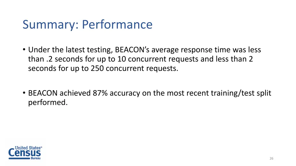 summary performance