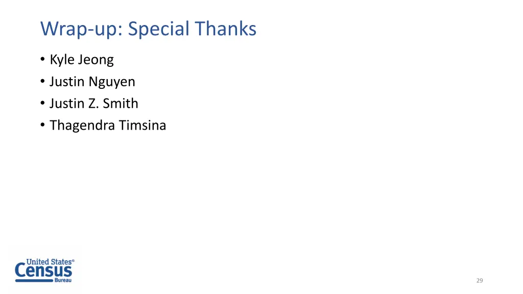 wrap up special thanks