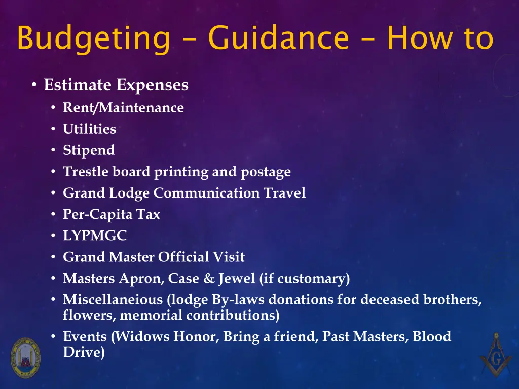 budgeting guidance how to 1