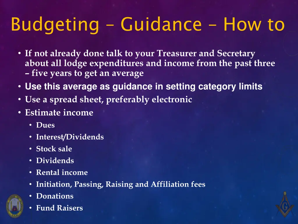 budgeting guidance how to