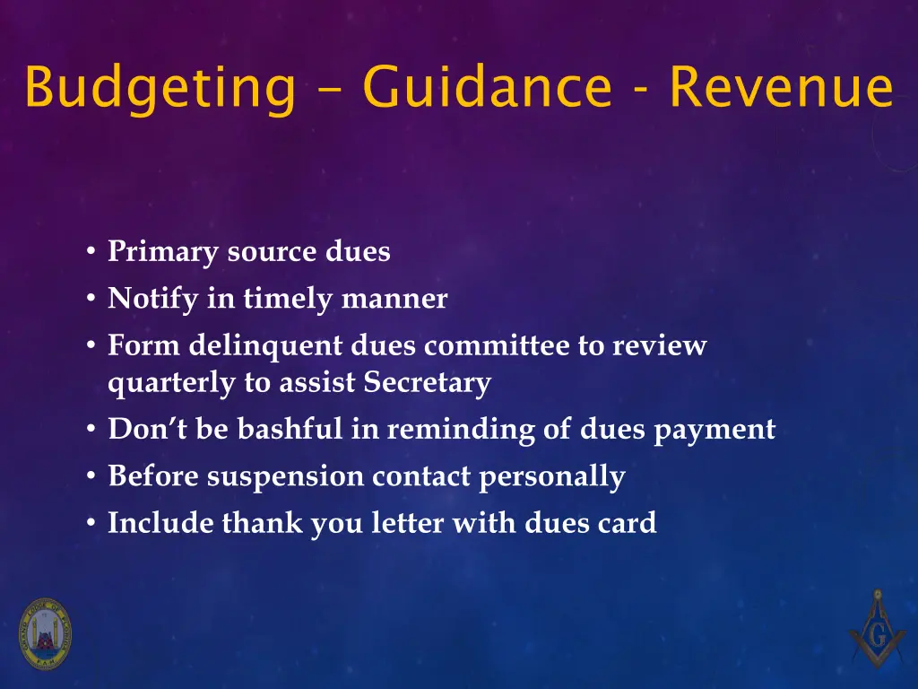 budgeting guidance revenue