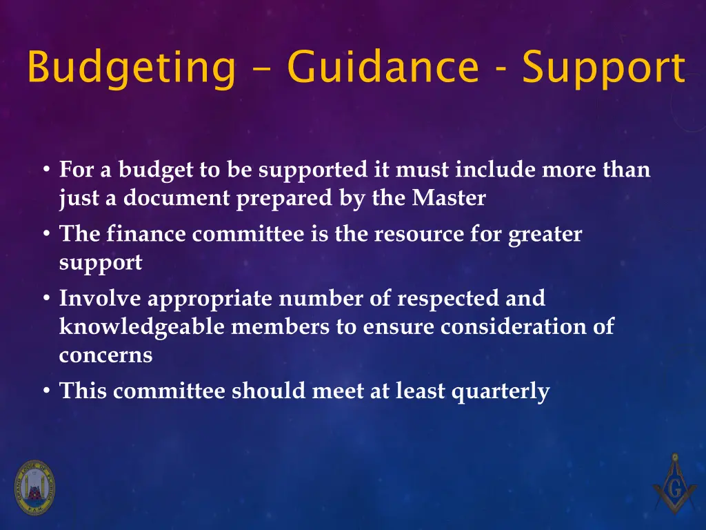 budgeting guidance support