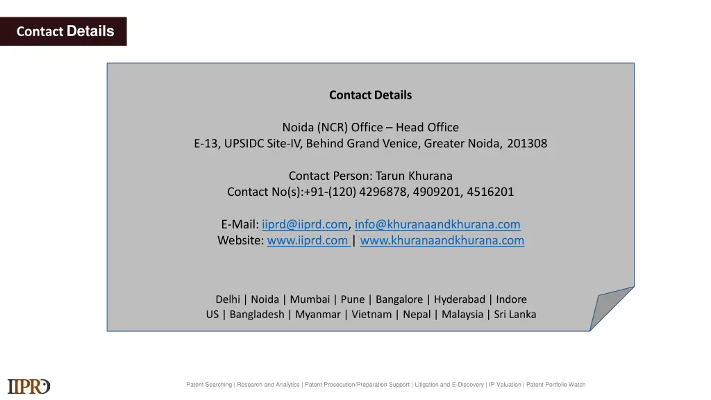 contact details