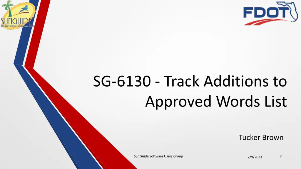 sg 6130 track additions to approved words list