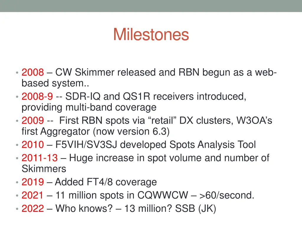 milestones