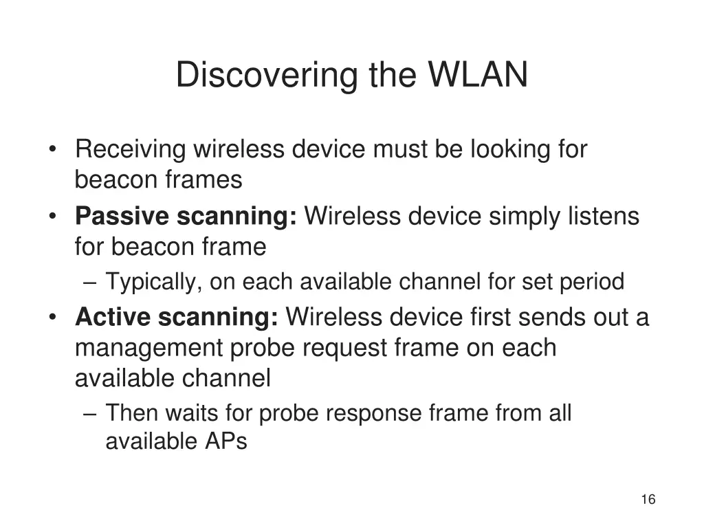 discovering the wlan 2