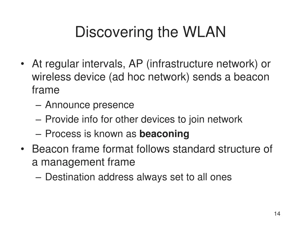 discovering the wlan