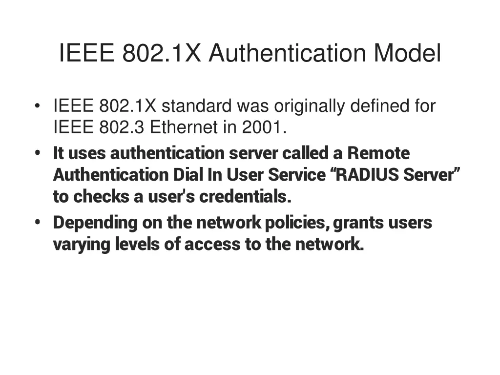 ieee 802 1x authentication model