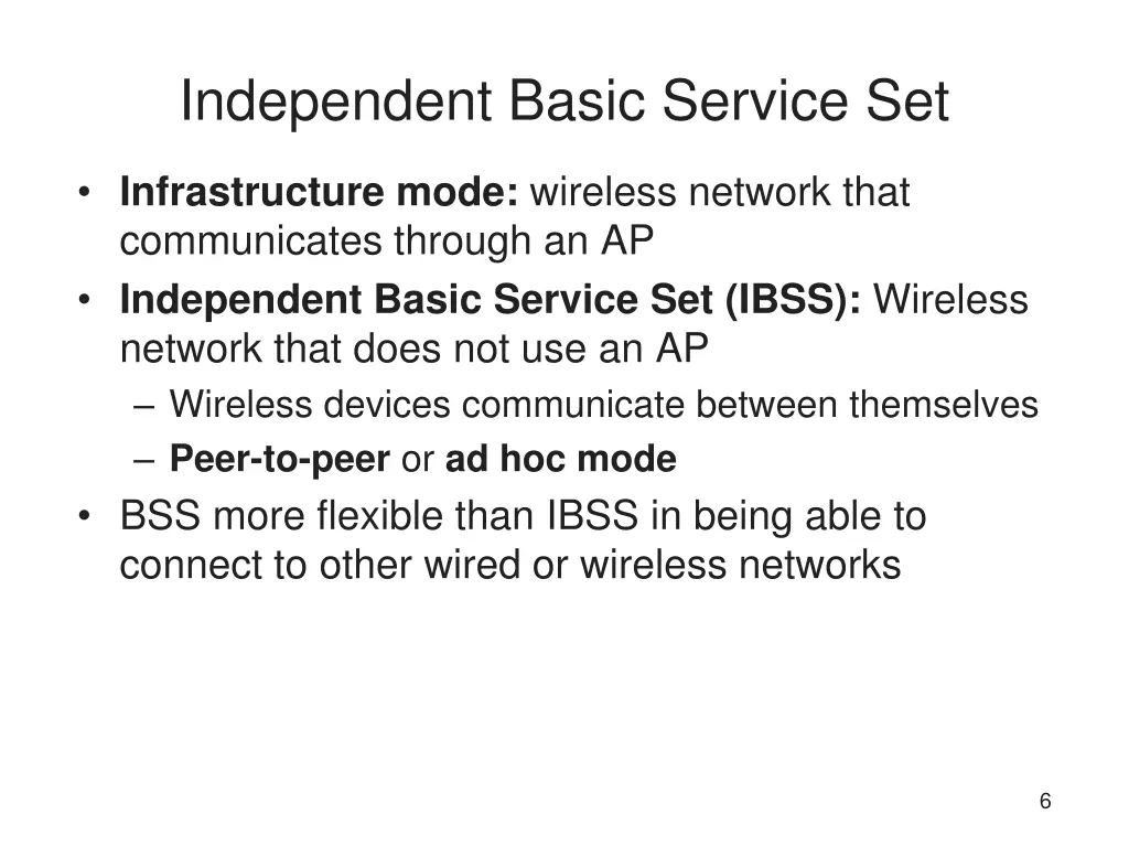 independent basic service set
