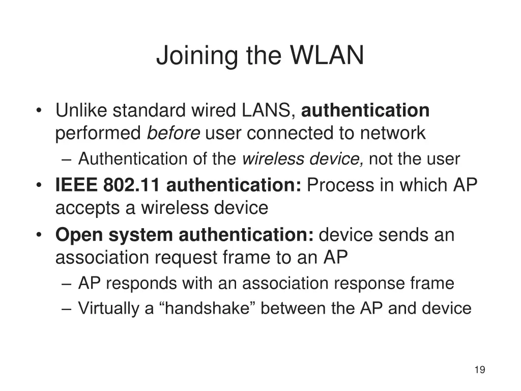 joining the wlan