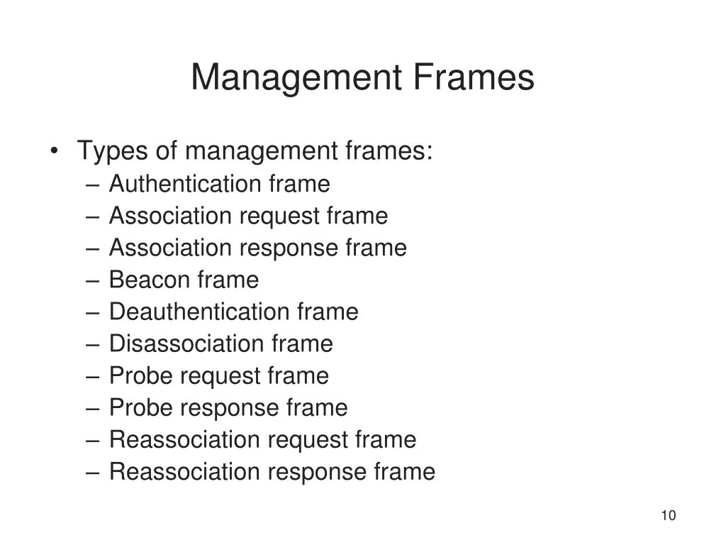 management frames 1