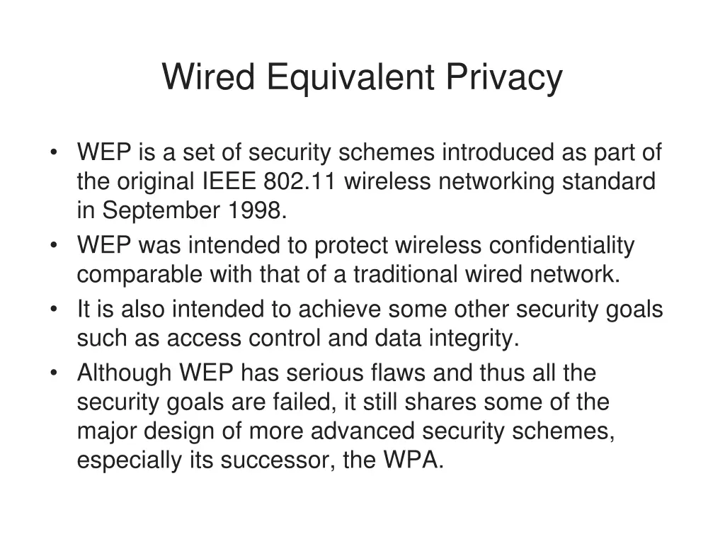 wired equivalent privacy