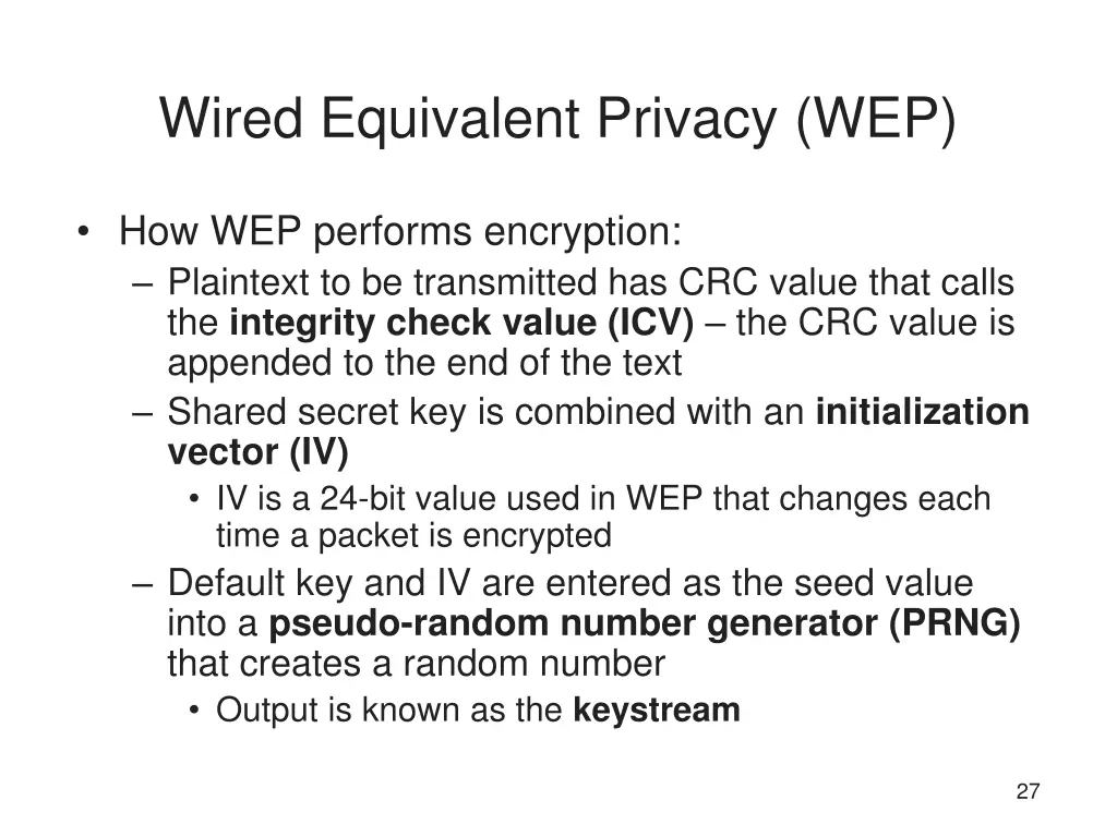 wired equivalent privacy wep