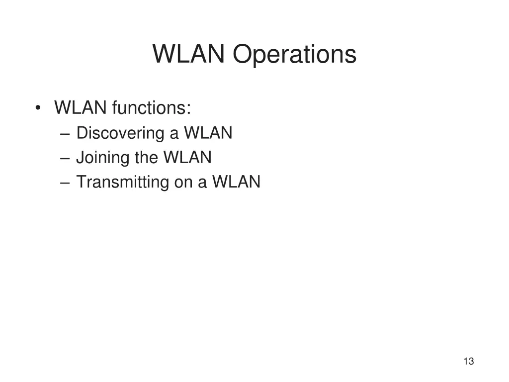 wlan operations