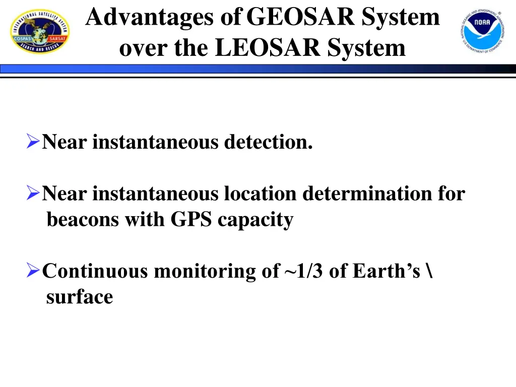 advantages of geosar system over the leosar system
