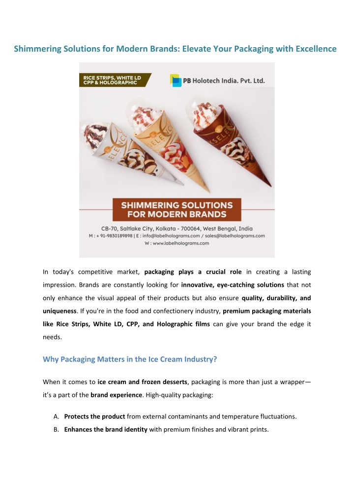 shimmering solutions for modern brands elevate