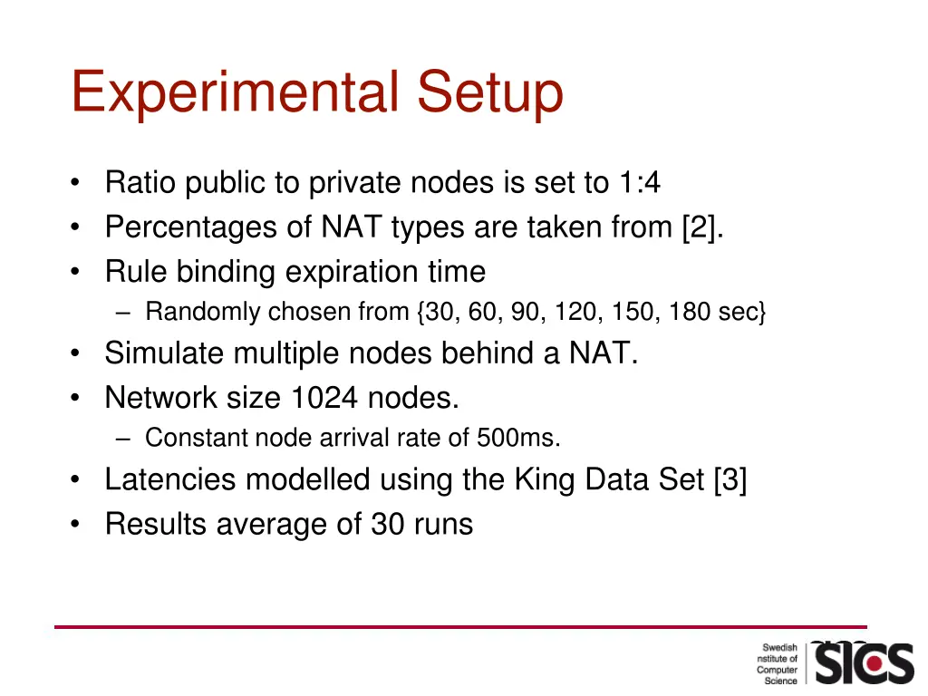 experimental setup