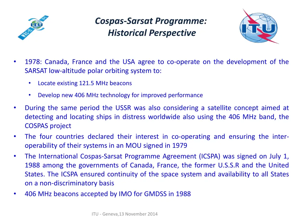 cospas sarsat programme historical perspective
