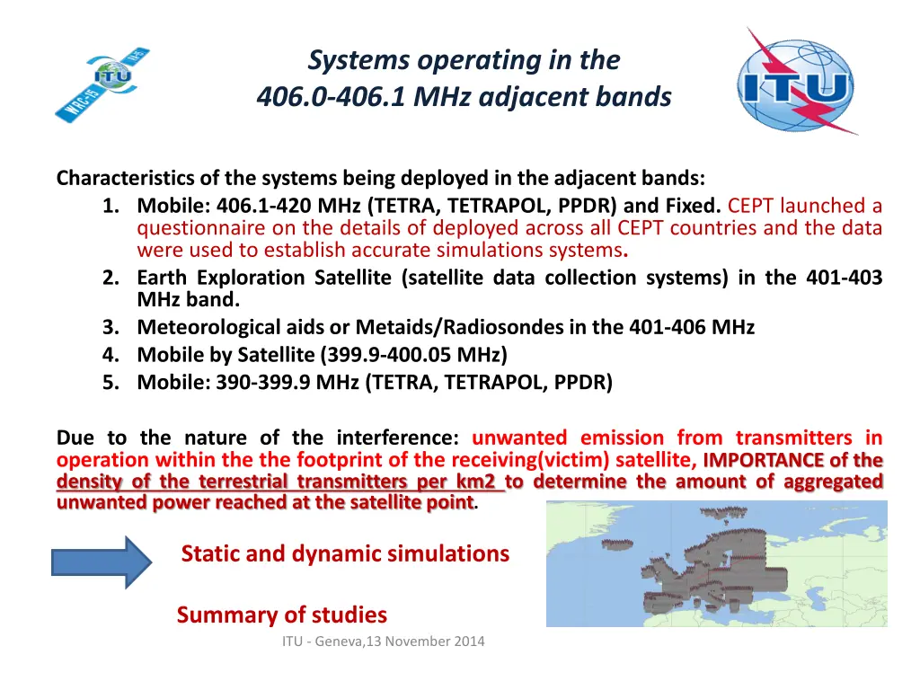 systems operating in the 406 0 406 1 mhz adjacent