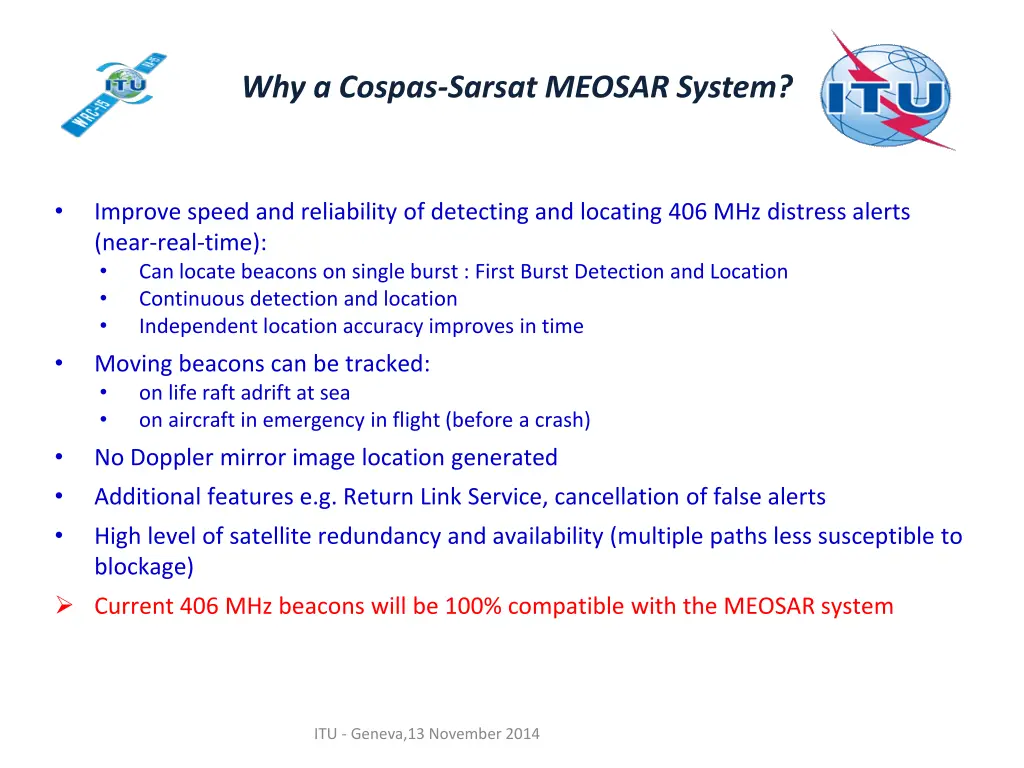 why a cospas sarsat meosar system