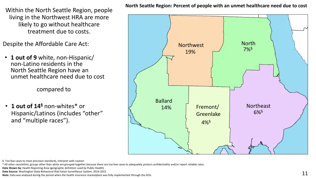 north seattle region percent of people with