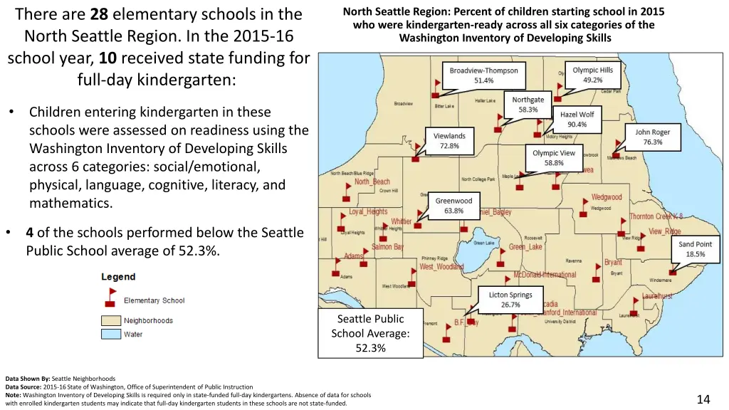 there are 28 elementary schools in the north