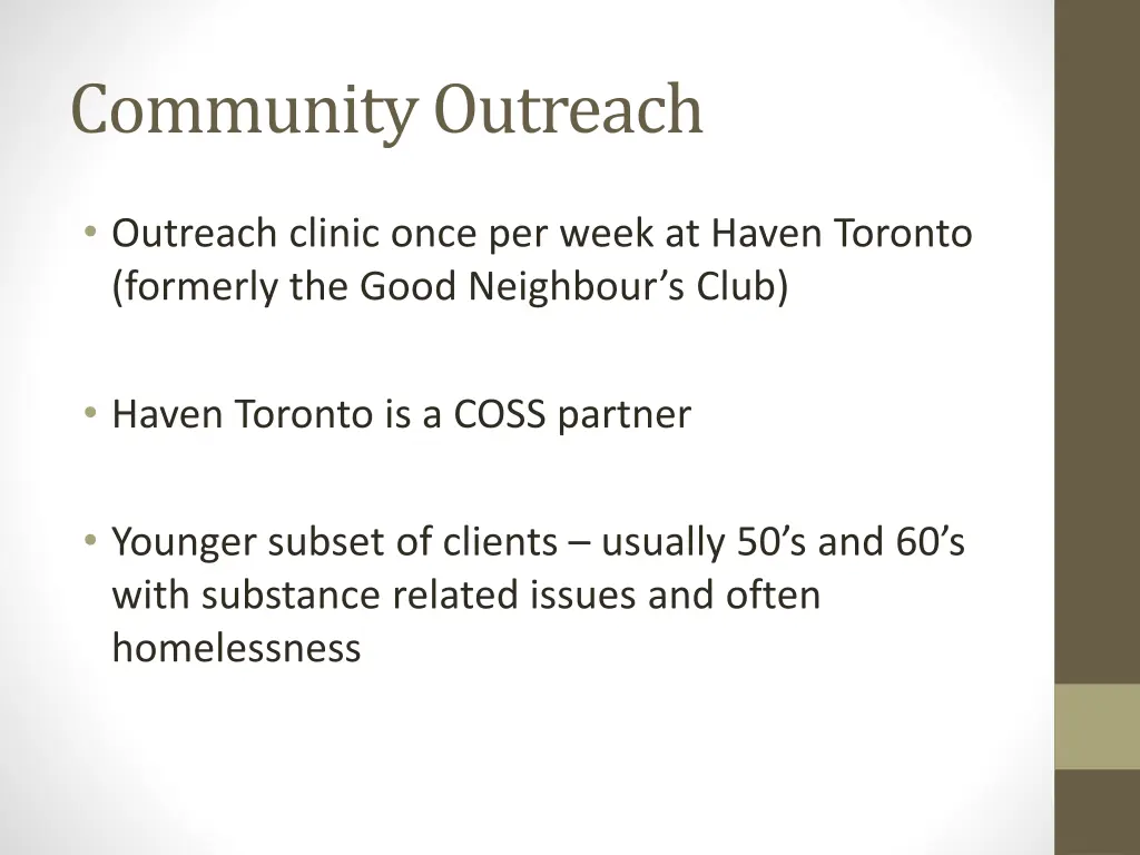 community outreach