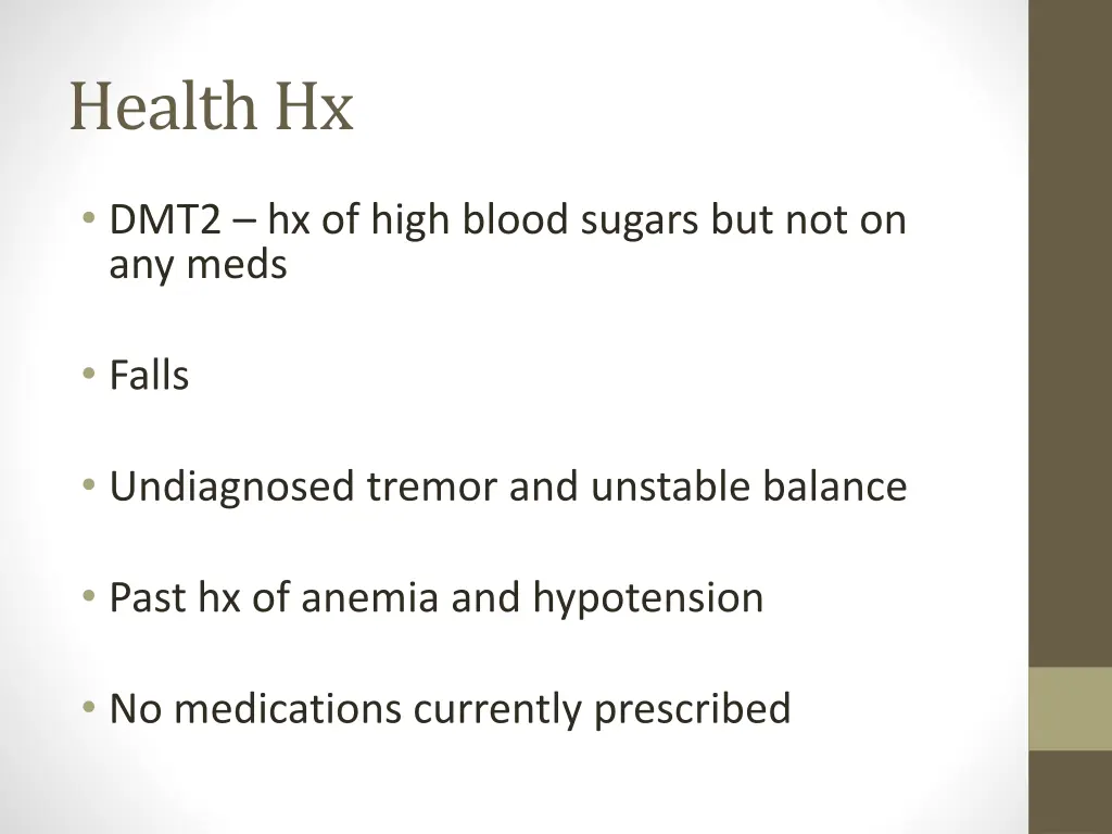 health hx