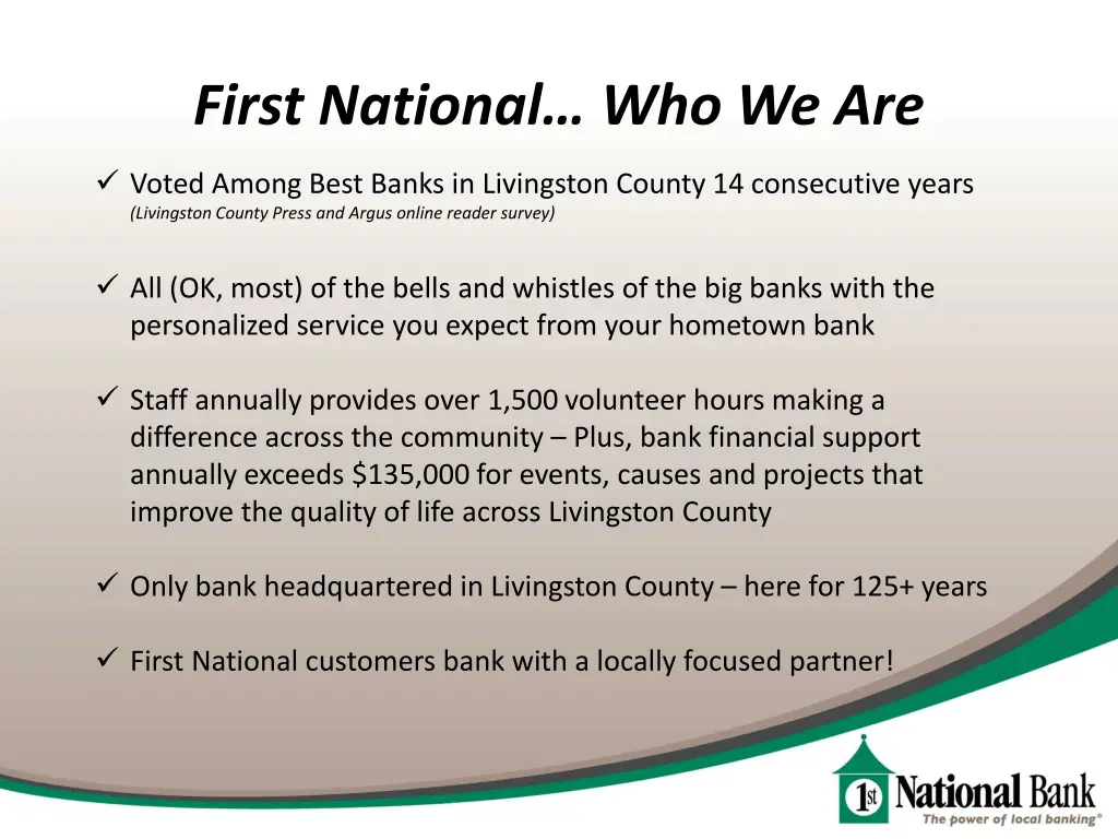 first national who we are