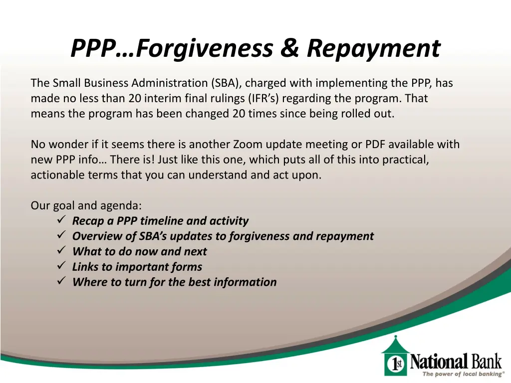 ppp forgiveness repayment 1