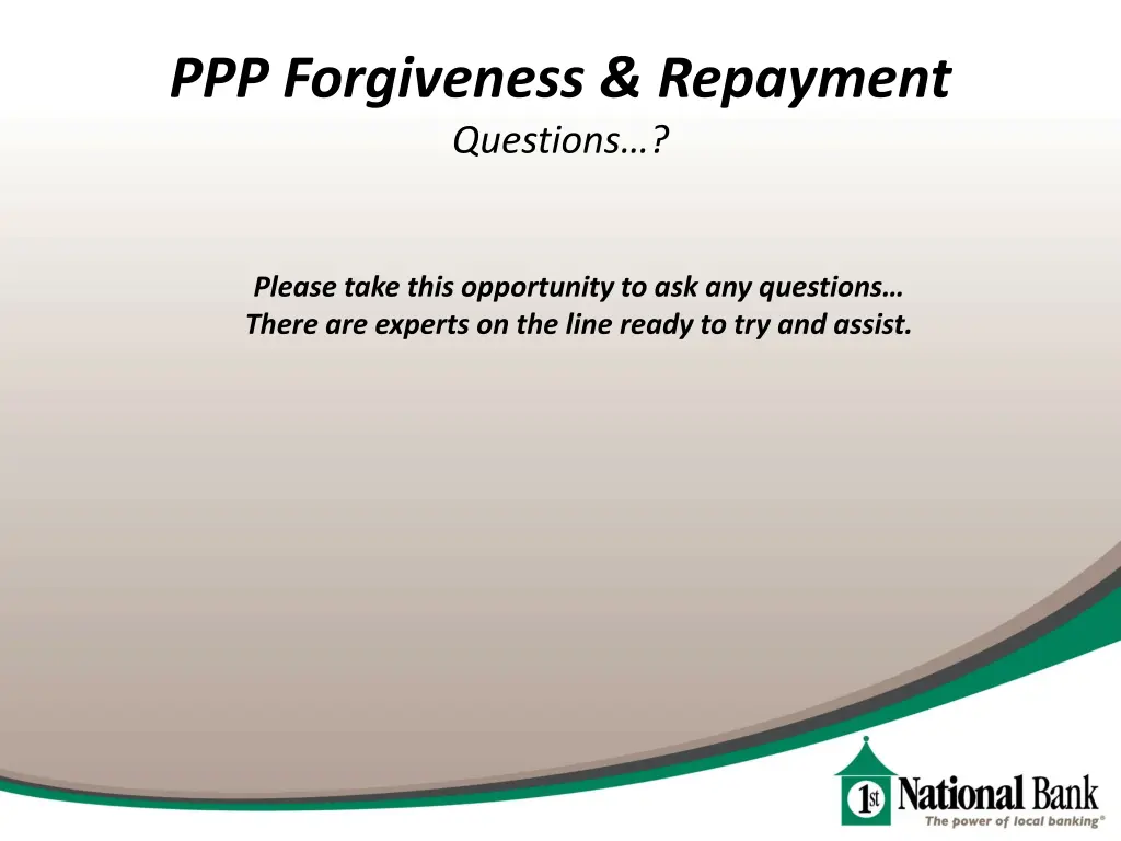 ppp forgiveness repayment questions