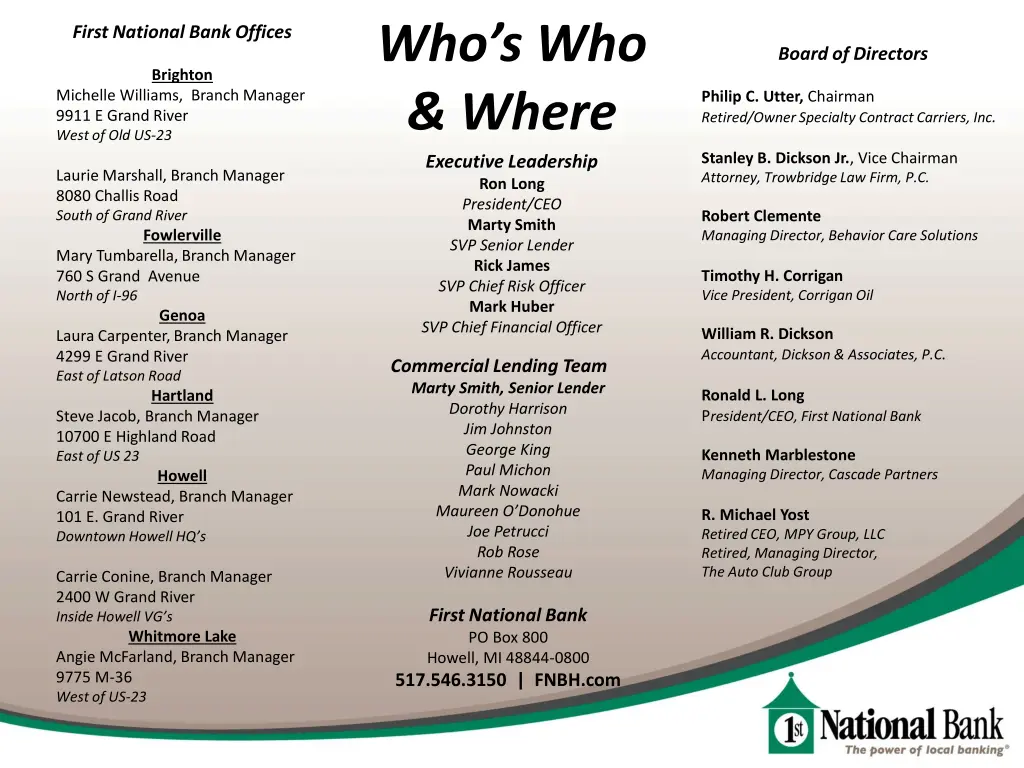 who s who where executive leadership ron long