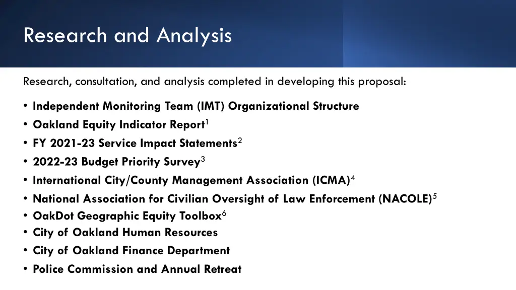 research and analysis