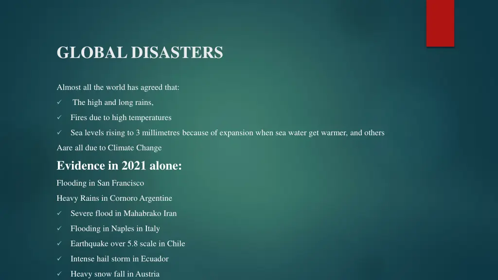 global disasters