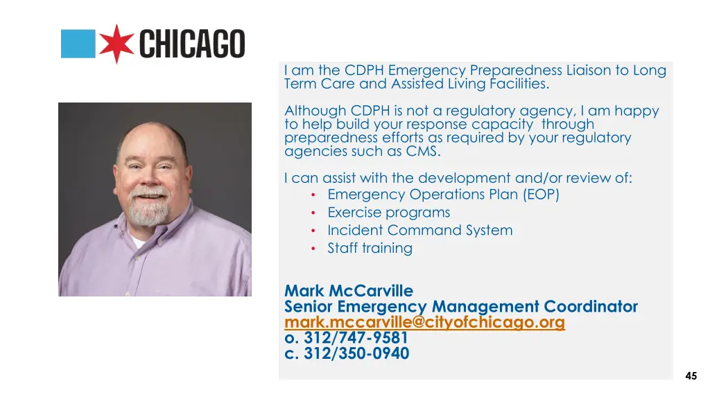i am the cdph emergency preparedness liaison