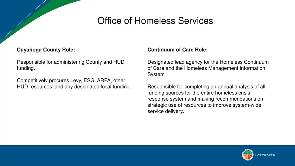 office of homeless services