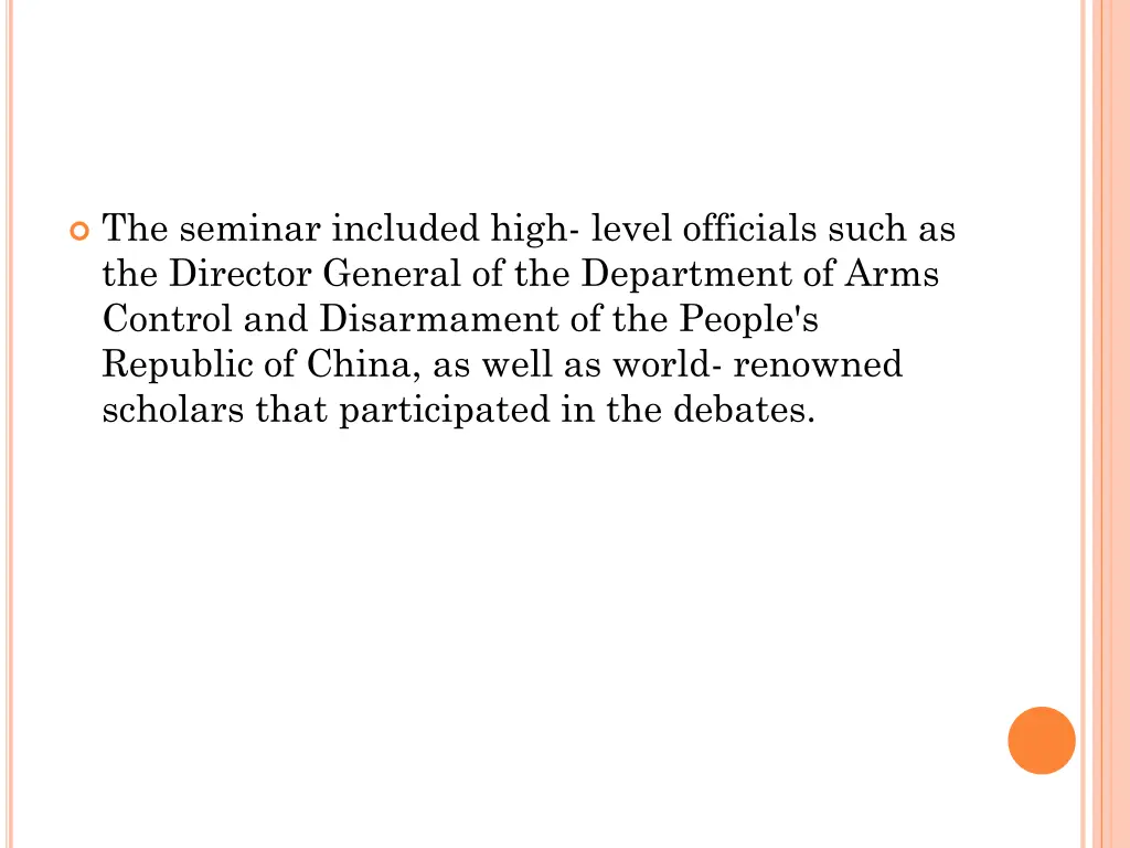 the seminar included high level officials such