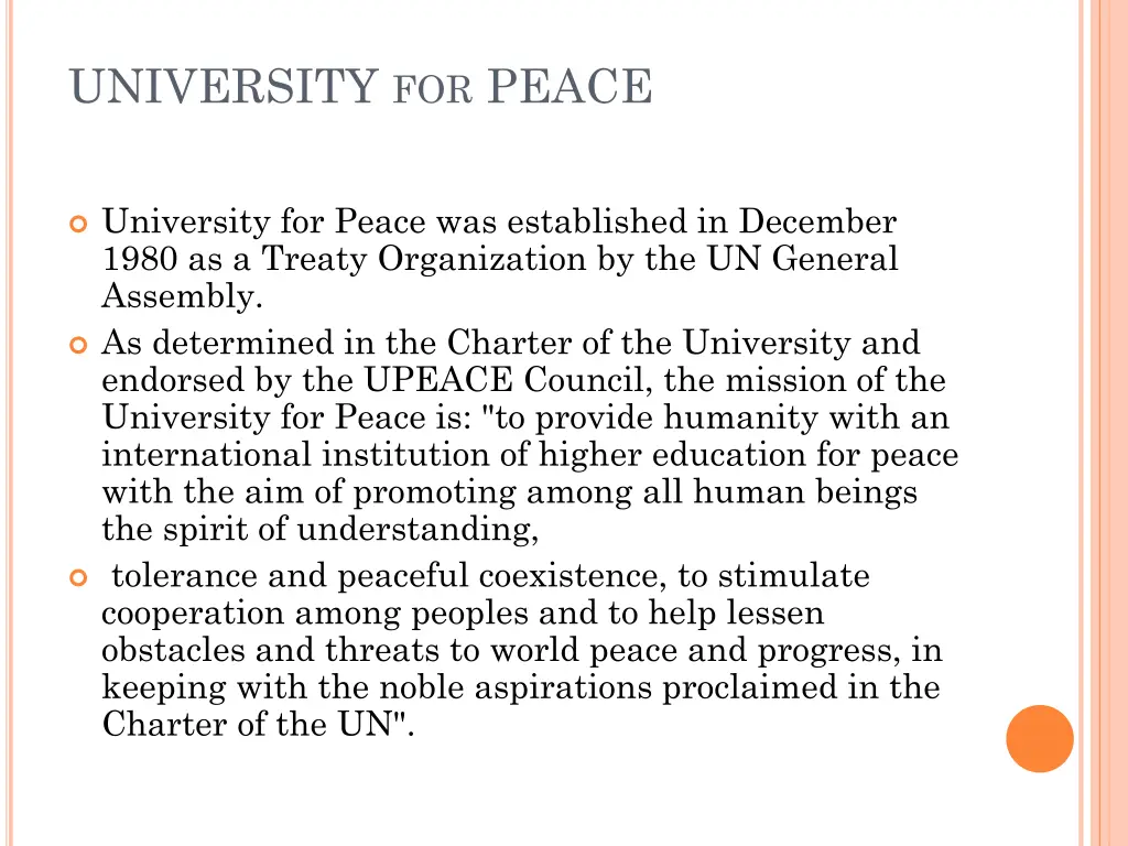 university for peace