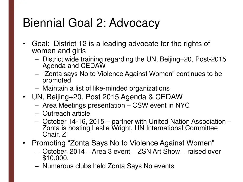biennial goal 2 advocacy