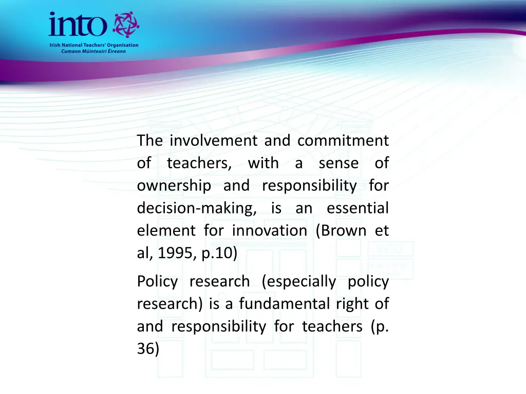 the involvement and commitment of teachers with