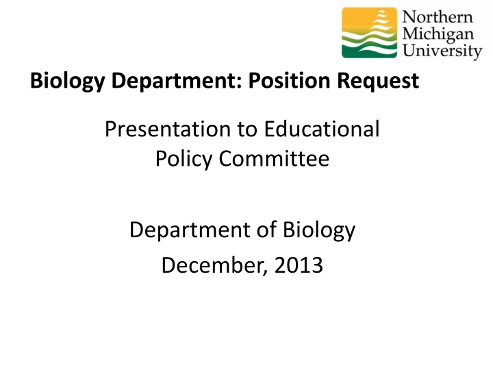 biology department position request