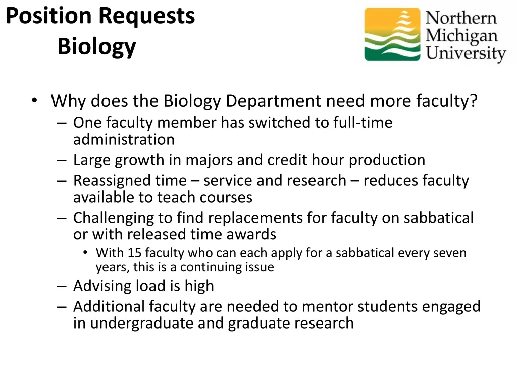position requests biology 1