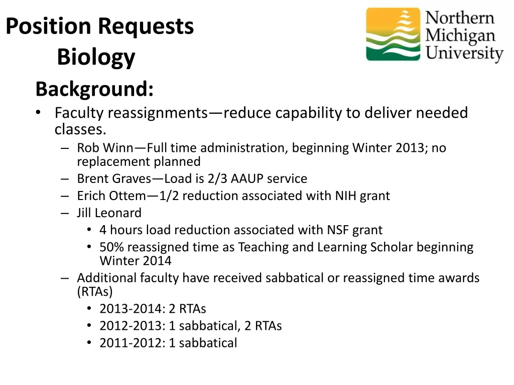 position requests biology 2