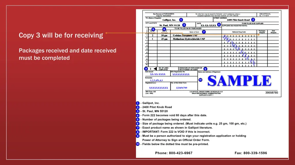 copy 3 will be for receiving