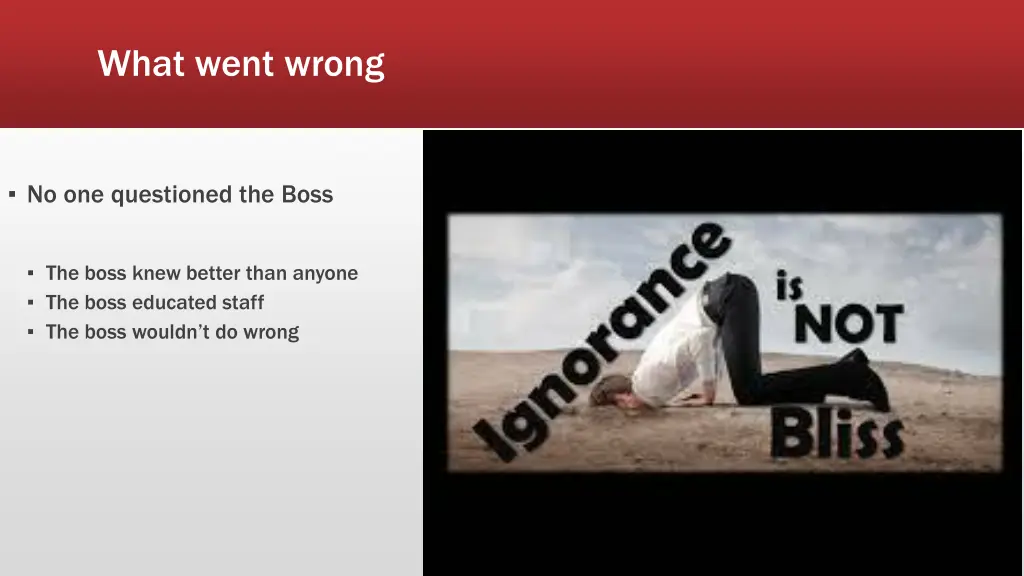 what went wrong 1