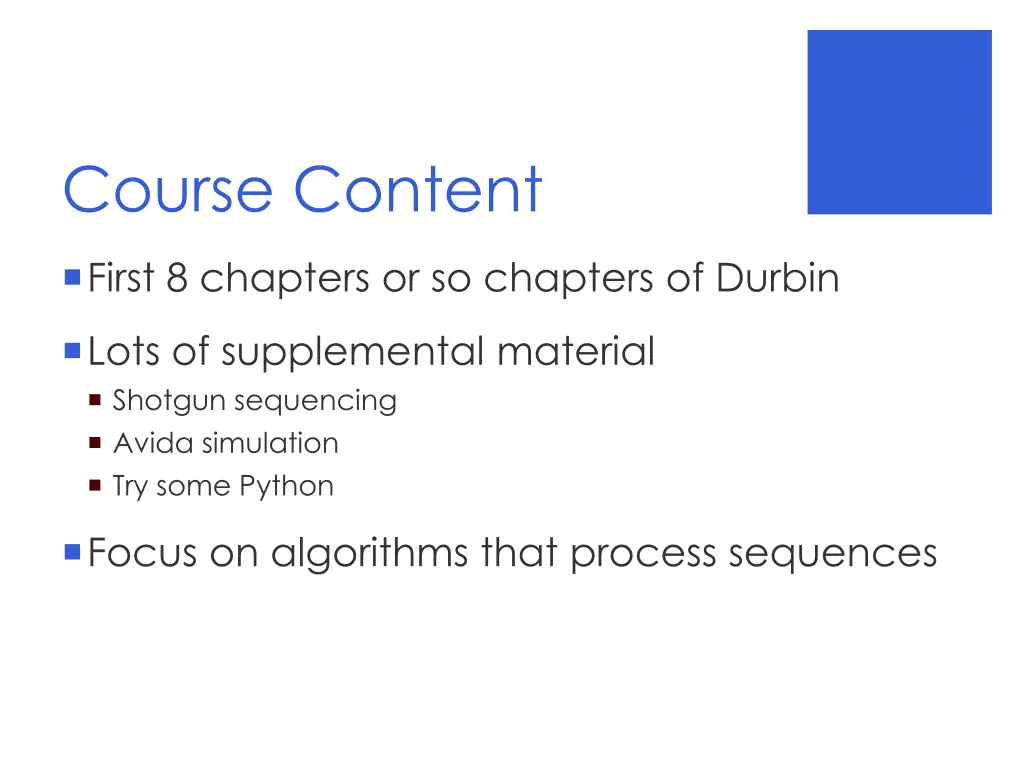 course content