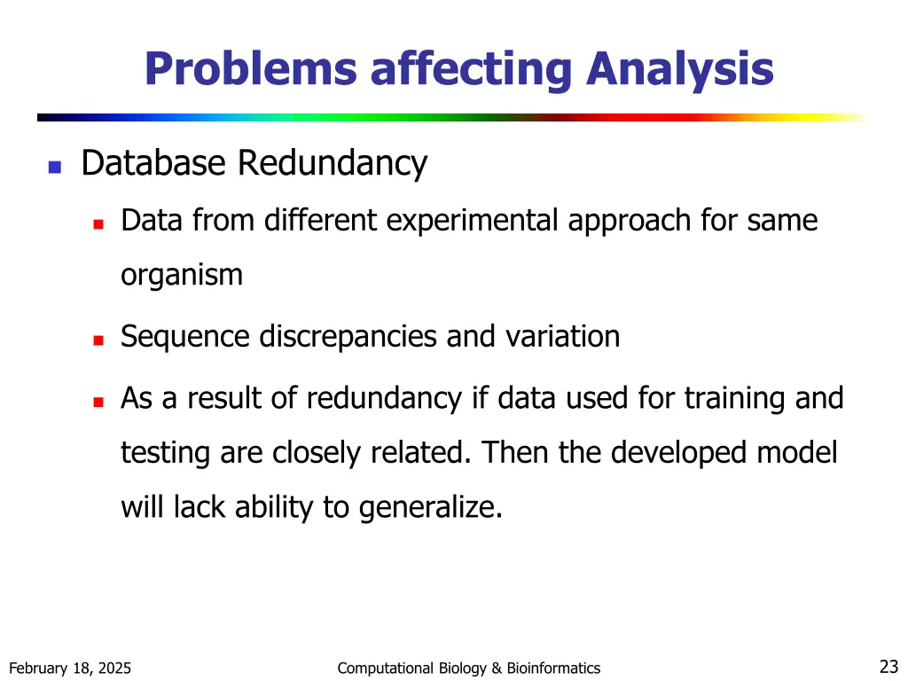 problems affecting analysis 1